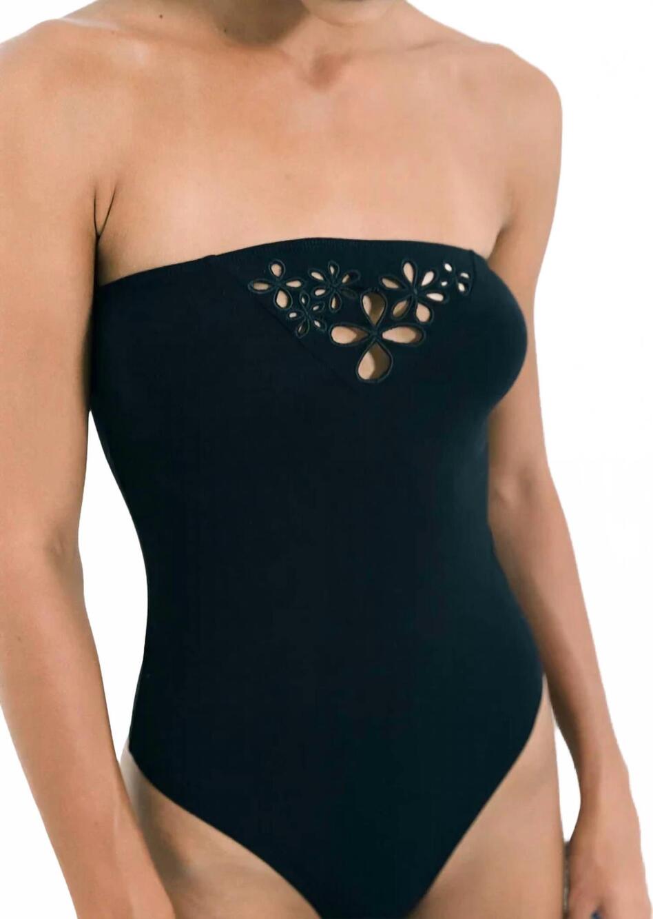 NEW AILA BLUE sienna modal jersey bodysuit in black